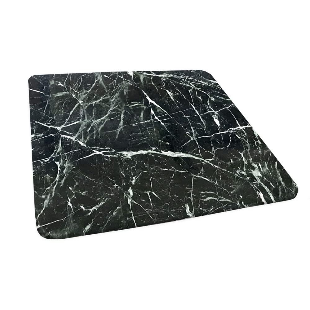 ESFVRG Marble Fitted Square Tablecloth, Elastic Edge, Water and Oil Resistant wipeable Polyester Fabric, Can Wipe Indoor/Outdoor Dining Table Cover, Fit for 24"x24" Square Table