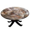 ESFVRG Marble Fitted tablecloths for Round Tables, Elastic Edge, Waterproof and wipeable Table Cover, Table Decoration Cloth, Buffet Party and Camping, Fit for 28" Table, view 1