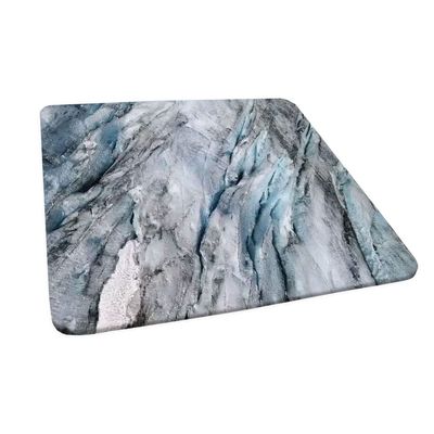 ESFVRG Marble Fitted Square Tablecloth, Elastic Edge, Water and Oil Resistant wipeable Polyester Fabric, Can Wipe Indoor/Outdoor Dining Table Cover, Fit for 35"x35" Square Table