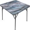 ESFVRG Marble Fitted Square Tablecloth, Elastic Edge, Water and Oil Resistant wipeable Polyester Fabric, Can Wipe Indoor/Outdoor Dining Table Cover, Fit for 35"x35" Square Table view 2