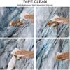 ESFVRG Marble Fitted Square Tablecloth, Elastic Edge, Water and Oil Resistant wipeable Polyester Fabric, Can Wipe Indoor/Outdoor Dining Table Cover, Fit for 35"x35" Square Table view 3
