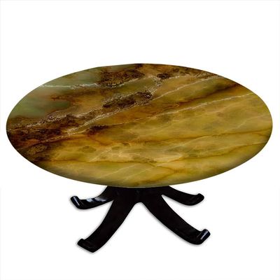 ESFVRG Marble Fitted tablecloths for Round Tables, Elastic Edge, Waterproof and wipeable Table Cover, Table Decoration Cloth, Buffet Party and Camping, Fit for 24" Table,