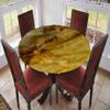 ESFVRG Marble Fitted tablecloths for Round Tables, Elastic Edge, Waterproof and wipeable Table Cover, Table Decoration Cloth, Buffet Party and Camping, Fit for 24" Table, view 2