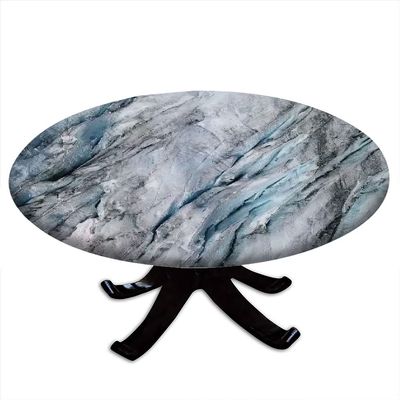 ESFVRG Marble Fitted tablecloths for Round Tables, Elastic Edge, Waterproof and wipeable Table Cover, Table Decoration Cloth, Buffet Party and Camping, Fit for 24" Table,