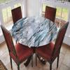 ESFVRG Marble Fitted tablecloths for Round Tables, Elastic Edge, Waterproof and wipeable Table Cover, Table Decoration Cloth, Buffet Party and Camping, Fit for 24" Table, view 2