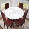 ESFVRG Marble Fitted tablecloths for Round Tables, Elastic Edge, Waterproof and wipeable Table Cover, Table Decoration Cloth, Buffet Party and Camping, Fit for 36" Table, view 2