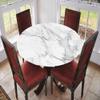 ESFVRG Marble Fitted tablecloths for Round Tables, Elastic Edge, Waterproof and wipeable Table Cover, Table Decoration Cloth, Buffet Party and Camping, Fit for 44" Table, view 2