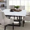 ESFVRG Marble Square Fitted Tablecloth, Elastic Edge, Water and Oil Resistant wipeable Polyester Fabric, Suitable for Kitchen Party Picnic, Fit for 47"x47" Square Table view 4