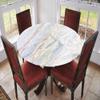 ESFVRG Marble Fitted tablecloths for Round Tables, Elastic Edge, Waterproof and wipeable Table Cover, Table Decoration Cloth, Buffet Party and Camping, Fit for 44" Table, view 2