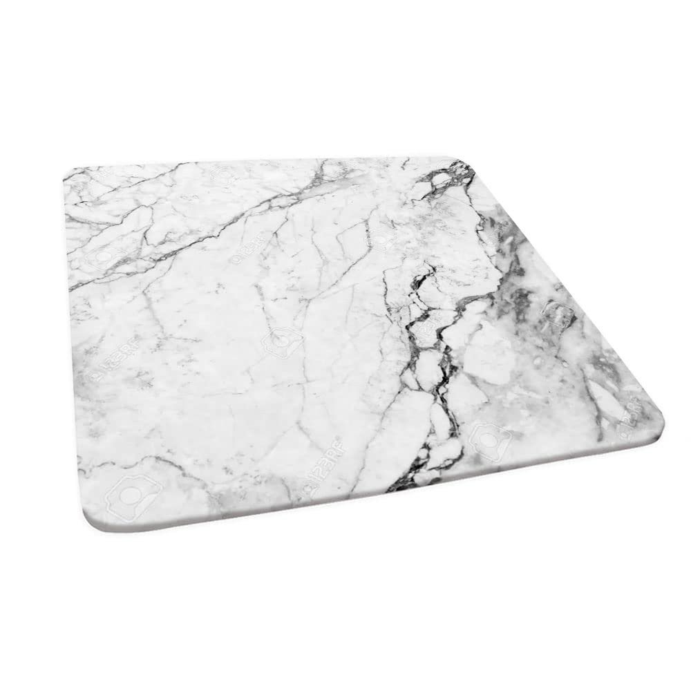 ESFVRG Marble Square Fitted Tablecloth, Elastic Edge, Water and Oil Resistant wipeable Polyester Fabric, Suitable for Kitchen Party Picnic, Fit for 44"x44" Square Table