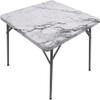 ESFVRG Marble Square Fitted Tablecloth, Elastic Edge, Water and Oil Resistant wipeable Polyester Fabric, Suitable for Kitchen Party Picnic, Fit for 44"x44" Square Table view 2