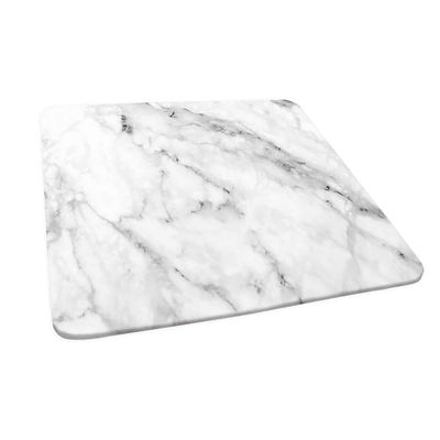ESFVRG Marble Fitted Square Tablecloth, Elastic Edge, Water and Oil Resistant wipeable Polyester Fabric, Can Wipe Indoor/Outdoor Dining Table Cover, Fit for 47"x47" Square Table