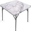ESFVRG Marble Fitted Square Tablecloth, Elastic Edge, Water and Oil Resistant wipeable Polyester Fabric, Can Wipe Indoor/Outdoor Dining Table Cover, Fit for 47"x47" Square Table view 2