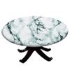 ESFVRG Marble Fitted tablecloths for Round Tables, Elastic Edge, Waterproof and wipeable Table Cover, Table Decoration Cloth, Buffet Party and Camping, Fit for 36" Table, view 1