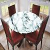 ESFVRG Marble Fitted tablecloths for Round Tables, Elastic Edge, Waterproof and wipeable Table Cover, Table Decoration Cloth, Buffet Party and Camping, Fit for 36" Table, view 2