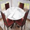 ESFVRG Marble Fitted tablecloths for Round Tables, Elastic Edge, Waterproof and wipeable Table Cover, Table Decoration Cloth, Buffet Party and Camping, Fit for 36" Table, view 2