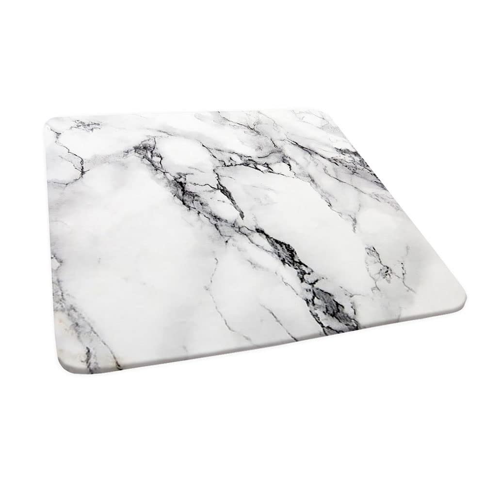 ESFVRG Marble Fitted Square Tablecloth, Elastic Edge, Water and Oil Resistant wipeable Polyester Fabric, Can Wipe Indoor/Outdoor Dining Table Cover, Fit for 40"x40" Square Table