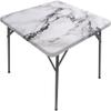 ESFVRG Marble Fitted Square Tablecloth, Elastic Edge, Water and Oil Resistant wipeable Polyester Fabric, Can Wipe Indoor/Outdoor Dining Table Cover, Fit for 40"x40" Square Table view 2