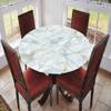ESFVRG Marble Fitted tablecloths for Round Tables, Elastic Edge, Waterproof and wipeable Table Cover, Table Decoration Cloth, Buffet Party and Camping, Fit for 24" Table, view 2