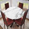 ESFVRG Marble Fitted tablecloths for Round Tables, Elastic Edge, Waterproof and wipeable Table Cover, Table Decoration Cloth, Buffet Party and Camping, Fit for 44" Table, view 2