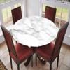 ESFVRG Marble Fitted tablecloths for Round Tables, Elastic Edge, Waterproof and wipeable Table Cover, Table Decoration Cloth, Buffet Party and Camping, Fit for 28" Table, view 2