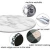ESFVRG Marble Fitted tablecloths for Round Tables, Elastic Edge, Waterproof and wipeable Table Cover, Table Decoration Cloth, Buffet Party and Camping, Fit for 28" Table, view 4