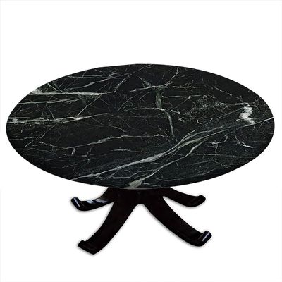 ESFVRG Marble Fitted tablecloths for Round Tables, Elastic Edge, Waterproof and wipeable Table Cover, Table Decoration Cloth, Buffet Party and Camping, Fit for 28" Table,