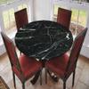 ESFVRG Marble Fitted tablecloths for Round Tables, Elastic Edge, Waterproof and wipeable Table Cover, Table Decoration Cloth, Buffet Party and Camping, Fit for 28" Table, view 2