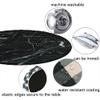 ESFVRG Marble Fitted tablecloths for Round Tables, Elastic Edge, Waterproof and wipeable Table Cover, Table Decoration Cloth, Buffet Party and Camping, Fit for 28" Table, view 4