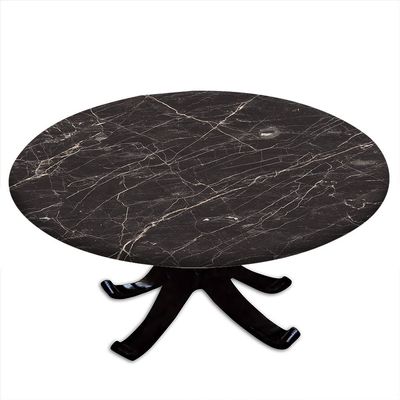 ESFVRG Marble Fitted tablecloths for Round Tables, Elastic Edge, Waterproof and wipeable Table Cover, Table Decoration Cloth, Buffet Party and Camping, Fit for 36" Table,