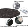 ESFVRG Marble Fitted tablecloths for Round Tables, Elastic Edge, Waterproof and wipeable Table Cover, Table Decoration Cloth, Buffet Party and Camping, Fit for 36" Table, view 4