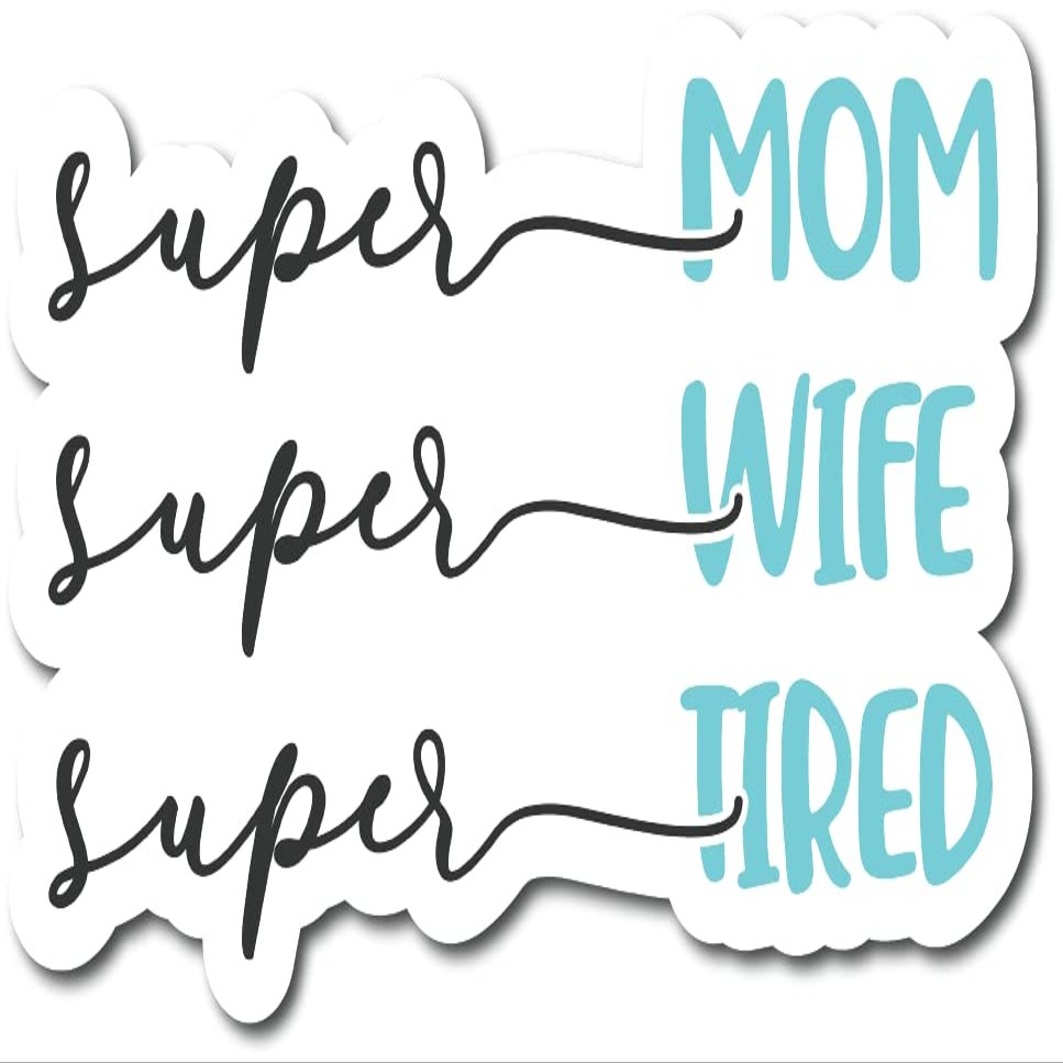 Super Mom Super Wife Super Tired |Great Gift Idea|Single |5 Inch Magnet | Made in The USA | Car Auto Tool Box RefrigeratorMagnet|FBMMAGS10692