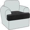 Klzzuk Velvet Sofa T Cushion Seat Covers, Stretch Sofa T-Cushions Cover, Non-Slip Couch Cushion Slipcovers with Elastic Bottom for Living Room (Color : Black, Size : 1 Seater/Chair) view 1