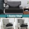Klzzuk Velvet Sofa T Cushion Seat Covers, Stretch Sofa T-Cushions Cover, Non-Slip Couch Cushion Slipcovers with Elastic Bottom for Living Room (Color : Black, Size : 1 Seater/Chair) view 2