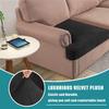 Klzzuk Velvet Sofa T Cushion Seat Covers, Stretch Sofa T-Cushions Cover, Non-Slip Couch Cushion Slipcovers with Elastic Bottom for Living Room (Color : Black, Size : 1 Seater/Chair) view 4