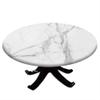 ESFVRG Marble Fitted tablecloths for Round Tables, Elastic Edge, Waterproof and wipeable Table Cover, Table Decoration Cloth, Buffet Party and Camping, Fit for 36" Table, view 1