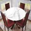 ESFVRG Marble Fitted tablecloths for Round Tables, Elastic Edge, Waterproof and wipeable Table Cover, Table Decoration Cloth, Buffet Party and Camping, Fit for 36" Table, view 2