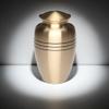 Adult Cremation Urn for Human Ashes - Brass Cremation Urn with Three Rings Design - 200 cu. in. view 2