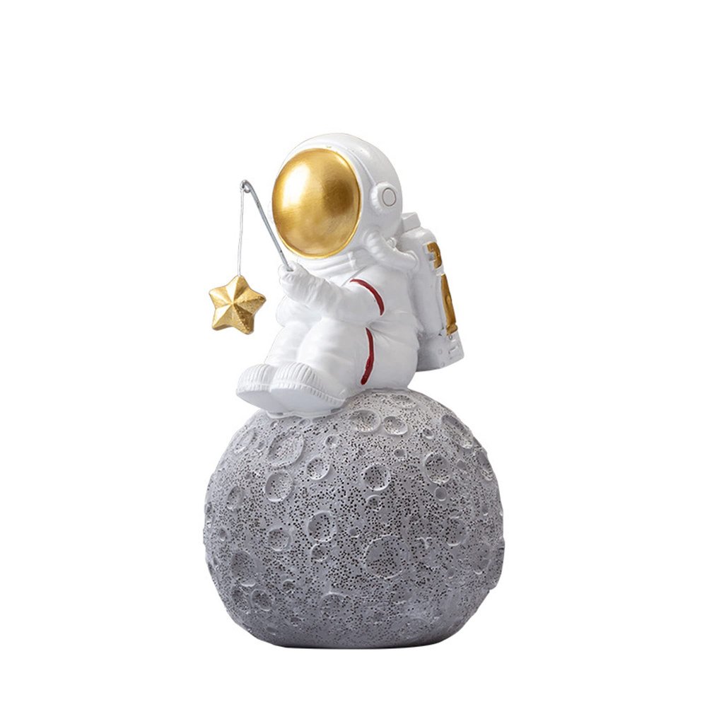 BUTILIVEEN Astronaut Fishing Star Figurines, Space Themed Bedroom & Desktop Shelf Decor, Gifts for Space Lovers & Christmas