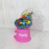 Personalized Easter Gift - Personalized Easter Candy Dispenser, Custom Gumball Dispenser, Easter Gift for Kids (Pink) view 2