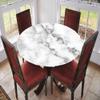ESFVRG Marble Fitted tablecloths for Round Tables, Elastic Edge, Waterproof and wipeable Table Cover, Table Decoration Cloth, Buffet Party and Camping, Fit for 44" Table, view 2