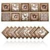 Cendray 20Pcs Tile Stickers for Bathroom Kitchen DIY Oilproof Waterproof PVC Retro Tile Sticker Self Adhesive Decoration Morocco Style Brown Flowers (8 x 8 Inch) view 1