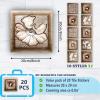 Cendray 20Pcs Tile Stickers for Bathroom Kitchen DIY Oilproof Waterproof PVC Retro Tile Sticker Self Adhesive Decoration Morocco Style Brown Flowers (8 x 8 Inch) view 2
