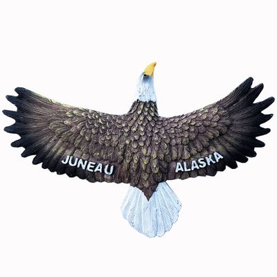 Alaska USA 3D Bald Eagle Fridge Magnet Souvenir Gift,Resin Handmade Alaska Refrigerator Magnet Home & Kitchen Decoration Collection