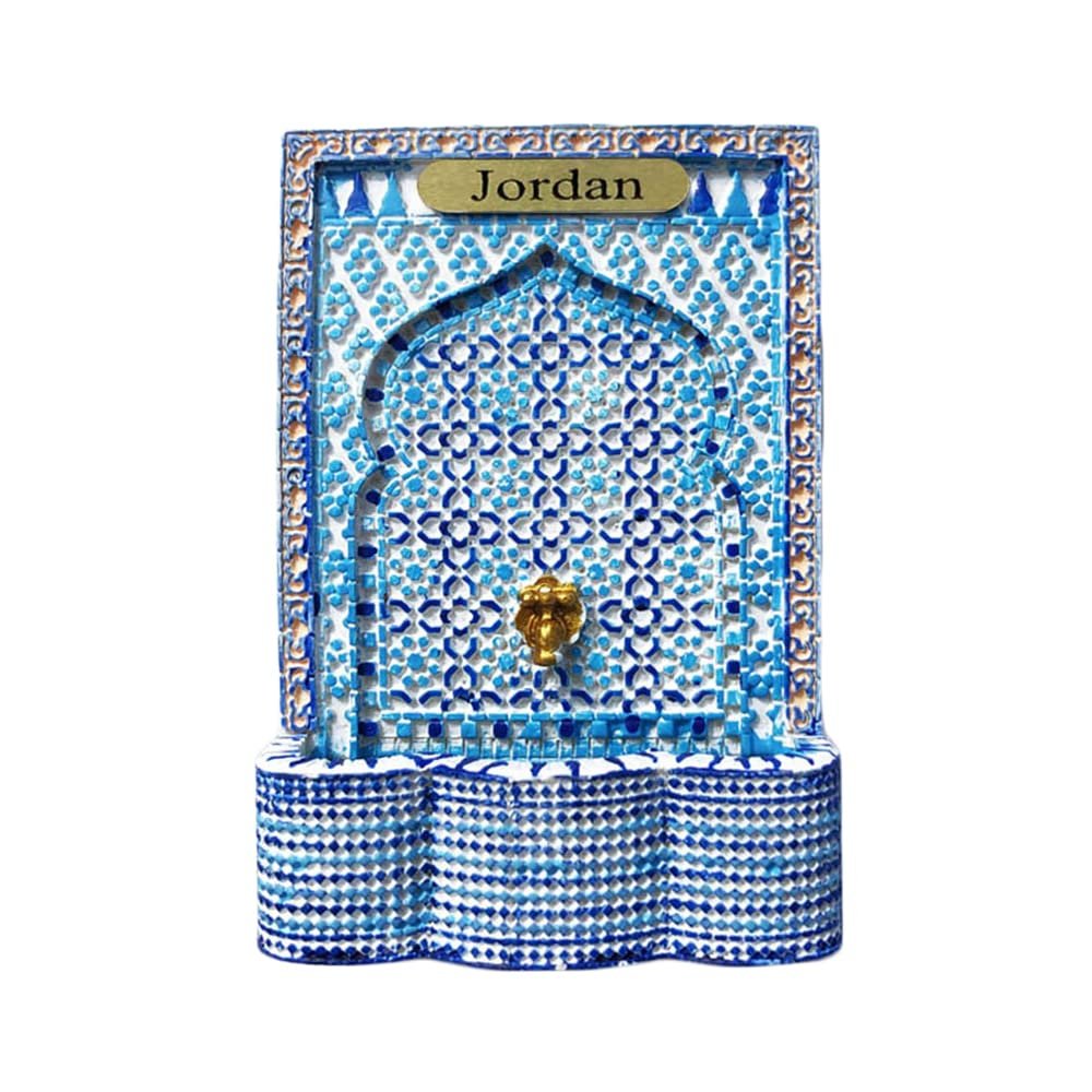 3D Jordan Mosaic Washbasin Fridge Magnet Souvenir Gift,Resin Handmade Jordan Refrigerator Magnet Home & Kitchen Decoration Collection
