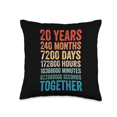 20 Years Anniversary He You Couple 20th Wedding Throw Pillow