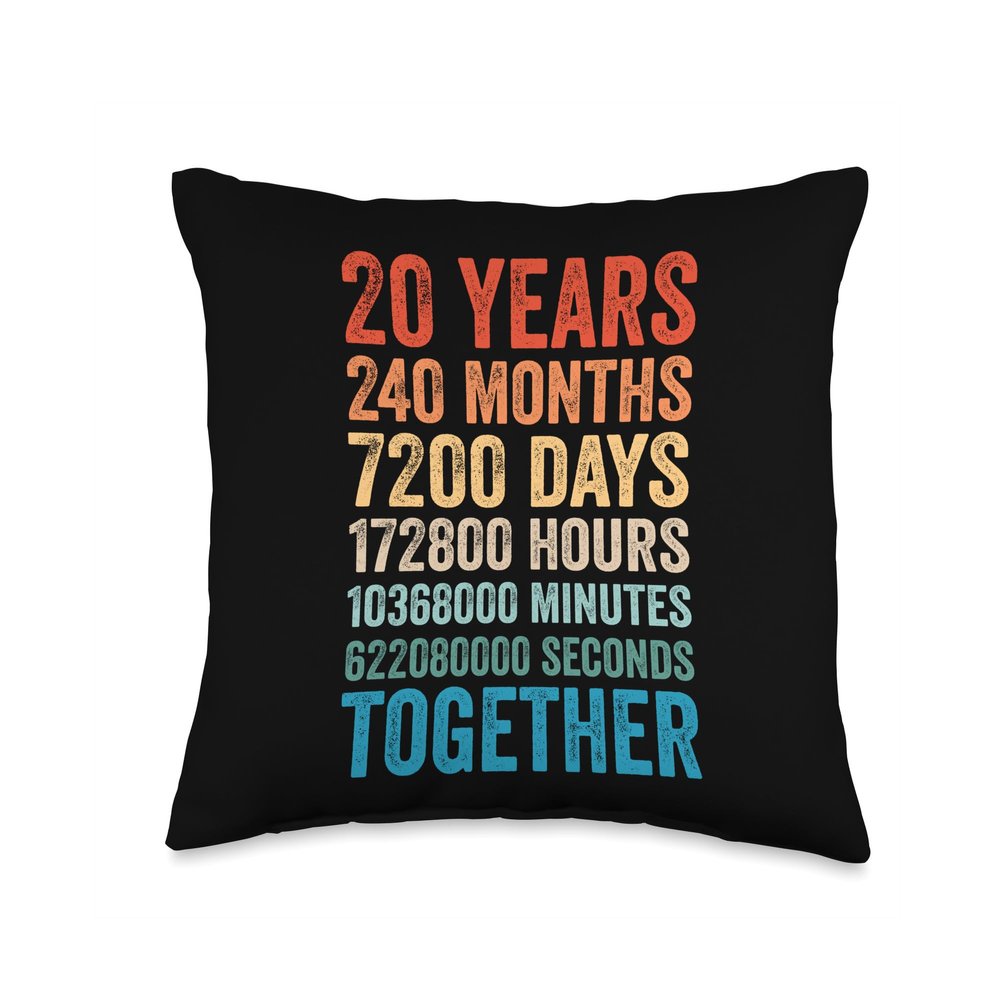 20 Years Anniversary He You Couple 20th Wedding Throw Pillow