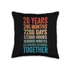 20 Years Anniversary He You Couple 20th Wedding Throw Pillow view 1