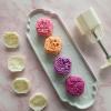 CHIHUOBANG Plastic Material Mooncake Molds Stamp Moon Cake Moulds with 4 Different Stamps DIY Baking Moulds for Mid-Autumn Festival Plastic mooncake Mold 50g view 2