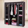 69" Portable Wardrobe Closet, Wardrobe Closet for Hanging Clothes with 1 Hanging Rods, 12 Clothes Storage Organizer Shelves, Non-Woven Fabric Wardrobe, Easy to Assemble (58" x 17" x 69", Dark Brown) view 1